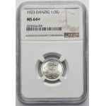 Free City of Danzig, 1/2 gulden 1923 - NGC MS64+