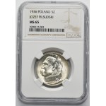 Pilsudski, 5 zlotys 1936 - NGC MS65