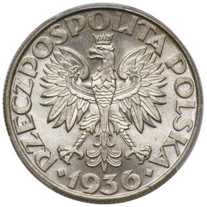 Sailing ship, 5 zlotys 1936 - PCGS MS64+