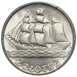 Sailing ship, 2 zlote 1936 - PCGS MS65