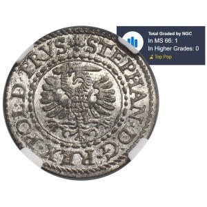 Stefan Batory, Szeląg Gdansk 1582 - NGC MS66 - UNIKÁTNE