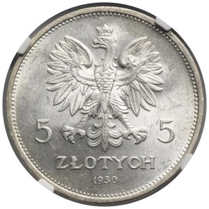Sztandar, 5 złotych 1930 - NGC MS65