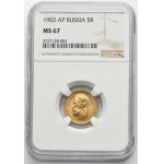 Russia, Nicholas II, 5 Rouble Petersburg 1902 AP - NGC MS67