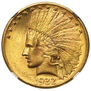 USA, 10 Dollars Philadelphia 1932 - Indian Head - NGC MS64