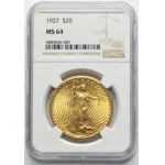 USA, 20 Dollars Philadelphia 1927 St. Gaudens - Double Eagle - NGC MS64