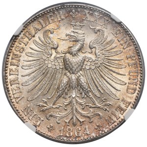 Germany, City of Frankfurt, Thaler Frankfurt 1864 - NGC MS62