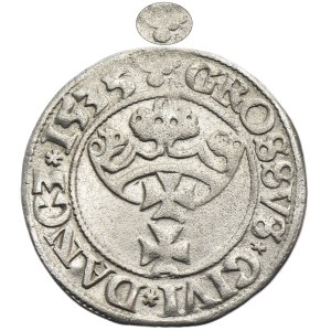 Sigismund I the Old, Groschen Danzig 1535 - PR - inverted trefoil
