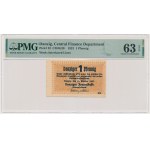 Danzig, 1 Pfennig 1923 - October - watermark 