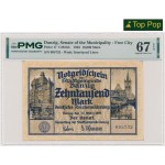 Danzig, 10.000 Mark 1923 - PMG 67 EPQ