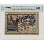 Danzig, 1 million Mark 1923 - blue overprint - PMG 58 - RARE