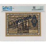 Danzig, 1 million Mark 1923 - blue overprint - PMG 58 - RARE