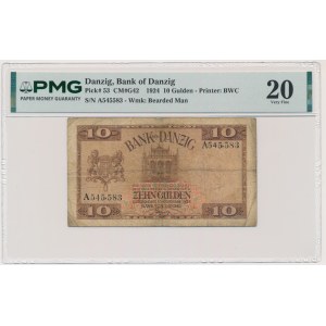 Dantzig, 10 florins 1924 - A - PMG 20 - RARE VARIÉTÉ