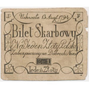 1 zloty 1794 - F - FIRST POLAND'S ZŁOTÓWKA