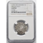 Bohemia, Wenceslaus II, Groschen Kuttenberg - NGC CLIPPED