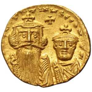 Byzantine Empire, Constans II with Constantine IV, Solidus