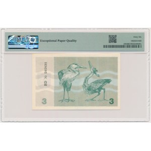 Lithuania, 3 Talonas 1991 - with text - PMG 66 EPQ