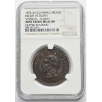 Francie, Napoleon III, satirický žeton, bitva u Sedanu 1870 - NGC MINT ERROR MS64 BN