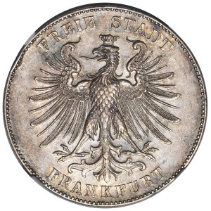 Germany, City of Frankfurt, Thaler 1859 - Friedrich Schiller - NGC AU58