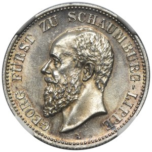 Germany, Principality of Schaumburg-Lippe, Georg, 2 Marks Berlin 1904 A - NGC MS61