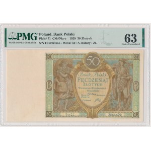 50 zloty 1929 - Ser.EJ. - PMG 63