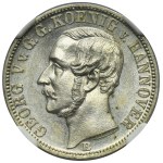 Germany, Kingdom of Hannover, Georg V, 1/6 Thaler Hannover 1866 B - NGC MS64