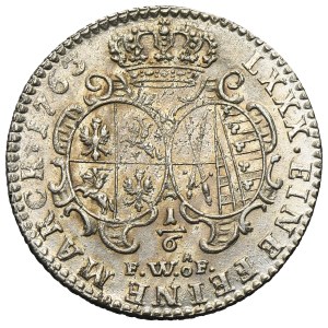 August III Sas, 1/6 Taler (Gold) Dresden 1763 FWôF
