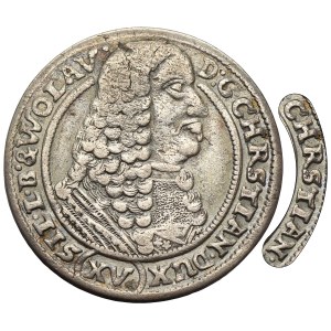 Slezsko, knížectví legnicko-brzesko-wołowskie, Krystian Wołowski, 15 Krajcarów Brzeg 1664 - CHRSTIAN chyba