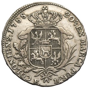 Poniatowski, Halbtalar Warschau 1788 EB - schmales Band