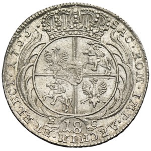 Augustus III of Poland, 1/4 Thaler Leipzig 1755 EC - dot after date