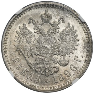 Russland, Nikolaus II, Rubel Paris 1896 ★ - NGC AU58