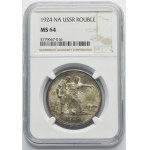 Rusko, ZSSR, 1 rubeľ Petrohrad 1924 П-Л - NGC MS64