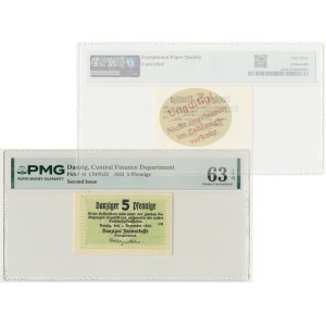 Danzig, 5 Pfennige 1923 - November - PMG 63 EPQ