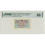 Danzig, 10 fenig 1923 - říjen - znw. KOGA - PMG 66 EPQ - VZÁCNÉ