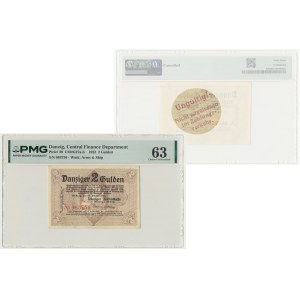 Danzig, 2 Gulden 1923 - October - AK initials - PMG 63