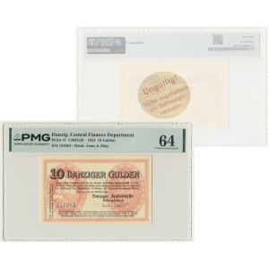 Danzig, 10 Gulden 1923 - PMG 64 - RARE