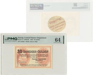 Danzig, 10 Gulden 1923 - PMG 64 - RARE