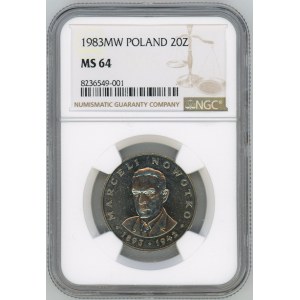 20 złotych 1983 - Marceli Nowotko - NGC MS 64