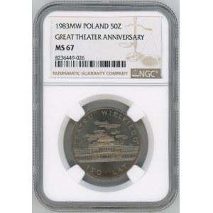 50 złotych 1983 - 150 Lat Teatru Wielkiego - NGC MS 67