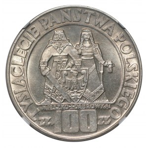 People's Republic of Poland, 100 zloty 1966 Mieszko and Dabrowka - NGC MS64