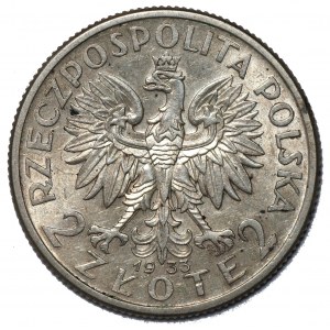 II RP, 2 złote 1933 Głowa kobiety