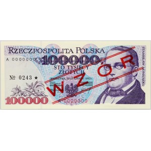 III RP, 100000 zloty 16.11.1993, MODEL, No. 0243, series A