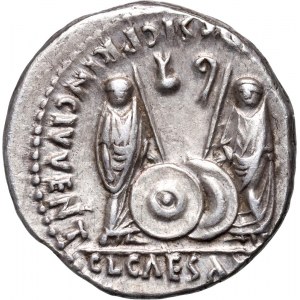 Rímska ríša, Octavian Augustus 27 pred n. l. - 14 n. l., denár, Lugdunum