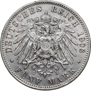 Germany, Prussia, Wilhelm II, 5 Mark 1903 A, Berlin