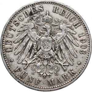 Germany, Prussia, Wilhelm II, 5 Mark 1903 A, Berlin