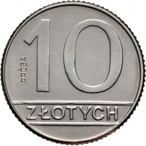 PRL, 10 złotych 1989, PRÓBA, nikiel, napis próba do krawędzi jedynki