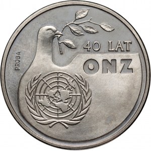 PRL, 1000 złotych 1985, 40 lat ONZ, PRÓBA, nikiel