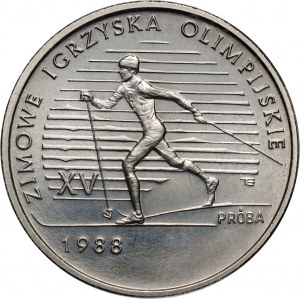 PRL, 1000 złotych 1987, XV Zimowe Igrzyska Olimpijskie 1988, PRÓBA, nikiel