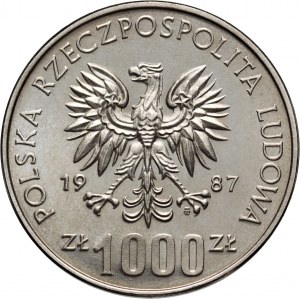 People's Republic of Poland, 1000 gold 1987, Games of XXIV Olympiad 1988, SAMPLE, nickel