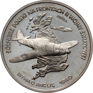 III RP, 100000 złotych 1991, Żołnierz Polski na frontach II Wojny Światowej - Bitwa o Anglię 1940, PRÓBA, nikiel