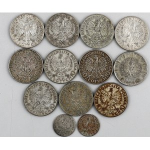II RP, zestaw monet z lat 1932-1935, (13 sztuk)